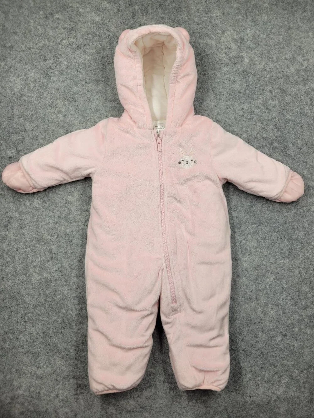 Carters infant girls snowsuit size 3/6 months Pink good. Condition